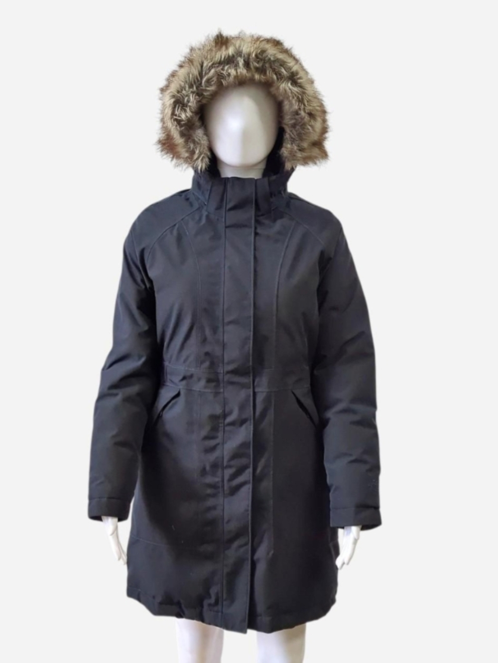 The North Face Women's Black Medium Down Arctic Parka With Faux Fur Trim Fall 16
